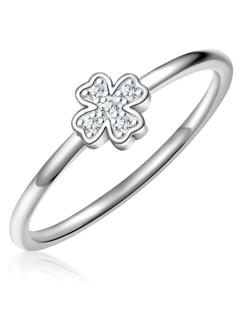 Damen Silberring - Kleeblatt