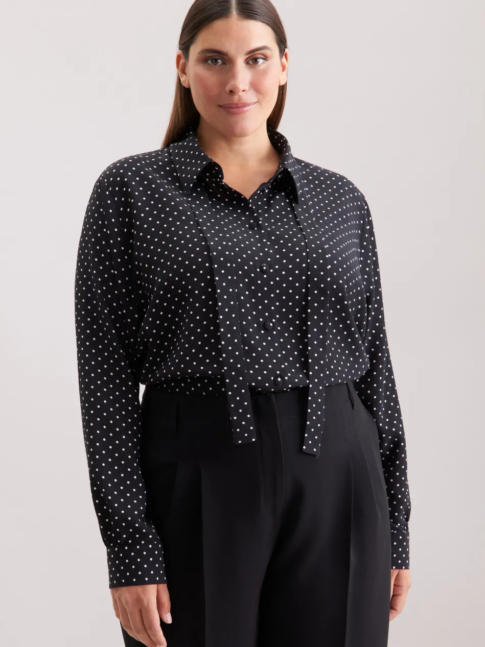 Damen Ausgestellte Bluse - Druck