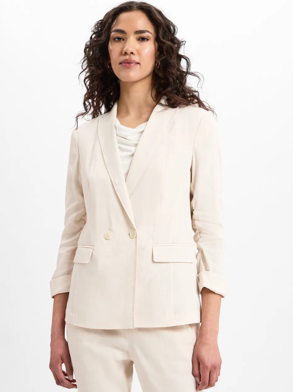 Damen Baukasten-Blazer mit Leinenanteil