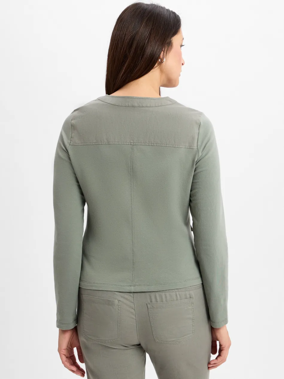 Damen Blazer mit Leinen-Anteil - Eva Jersey