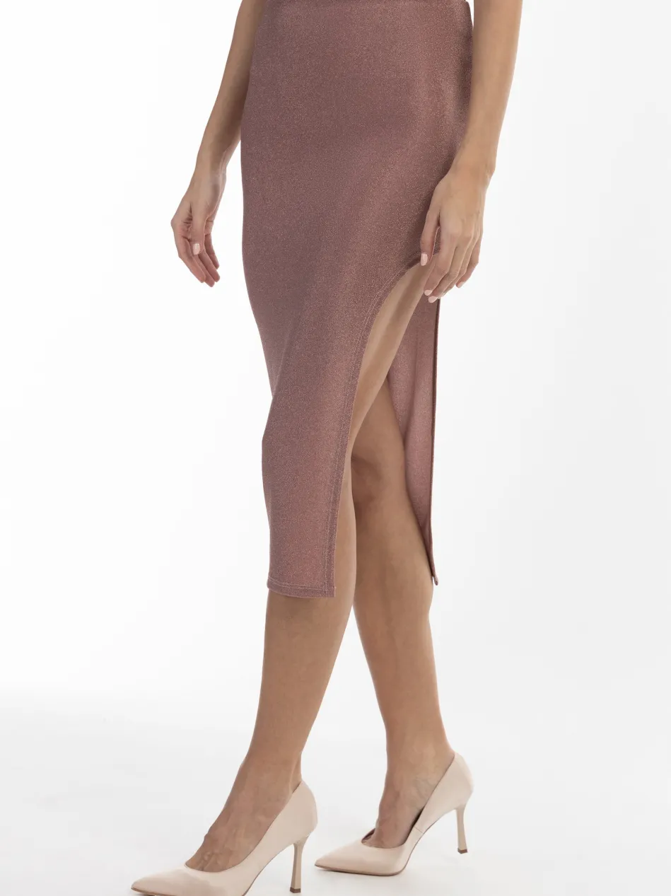 Damen Bleistiftrock in Glitzer-Optik