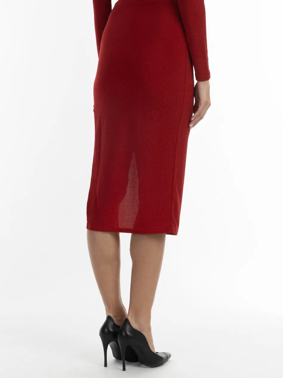Damen Bleistiftrock in Glitzer-Optik