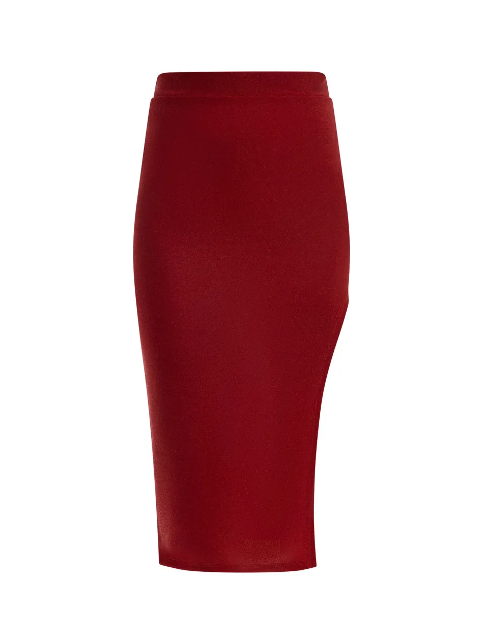 Damen Bleistiftrock in Glitzer-Optik