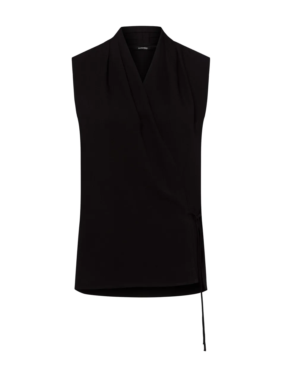 Damen Blusentop mit Leinenanteil