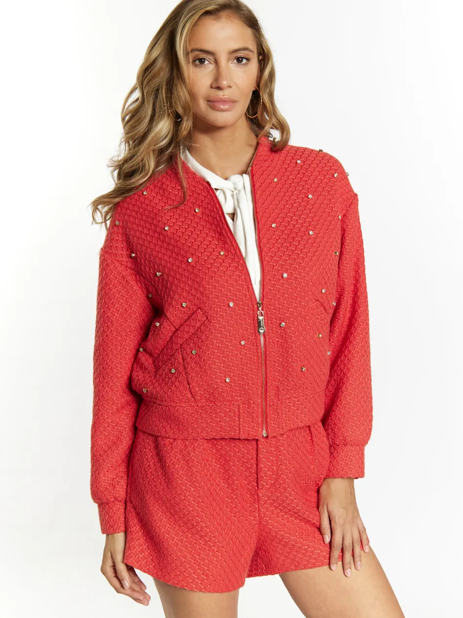 Damen Boucé Jacke mit Strass-Steinen