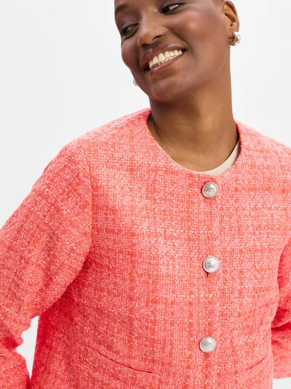 Damen Bouclé-Kastenjacke