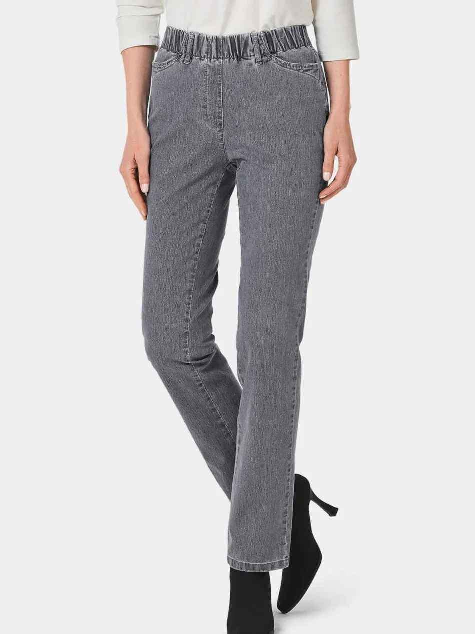 Damen Jeansschlupfhose LOUISA - Edel geschmückte Jeansschlupfhose LOUISA