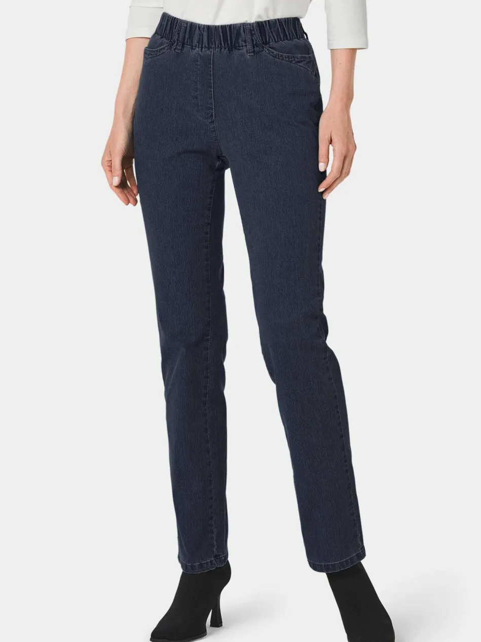 Damen Jeansschlupfhose LOUISA - Edel geschmückte Jeansschlupfhose LOUISA