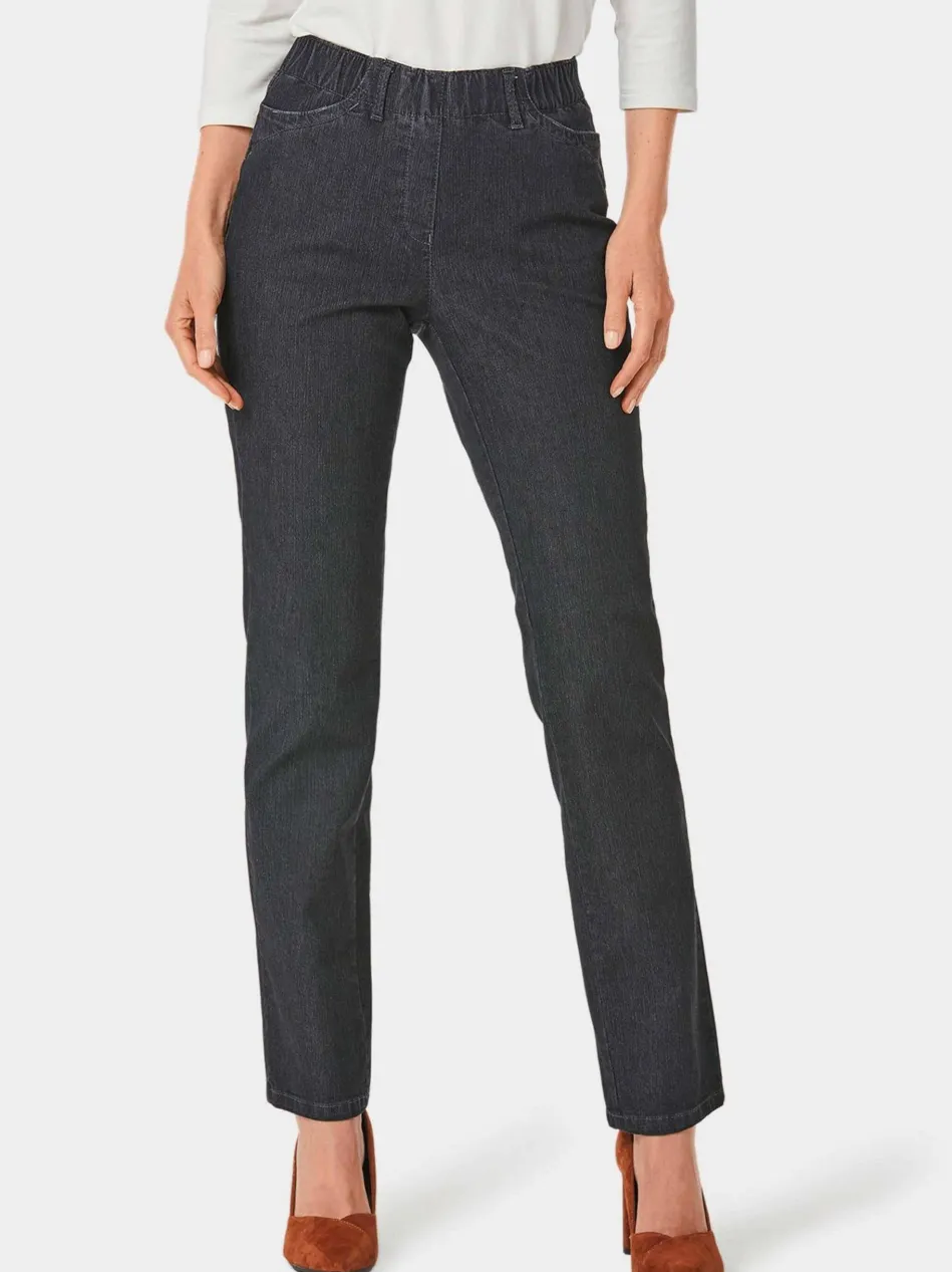 Damen Jeansschlupfhose LOUISA - Edel geschmückte Jeansschlupfhose LOUISA
