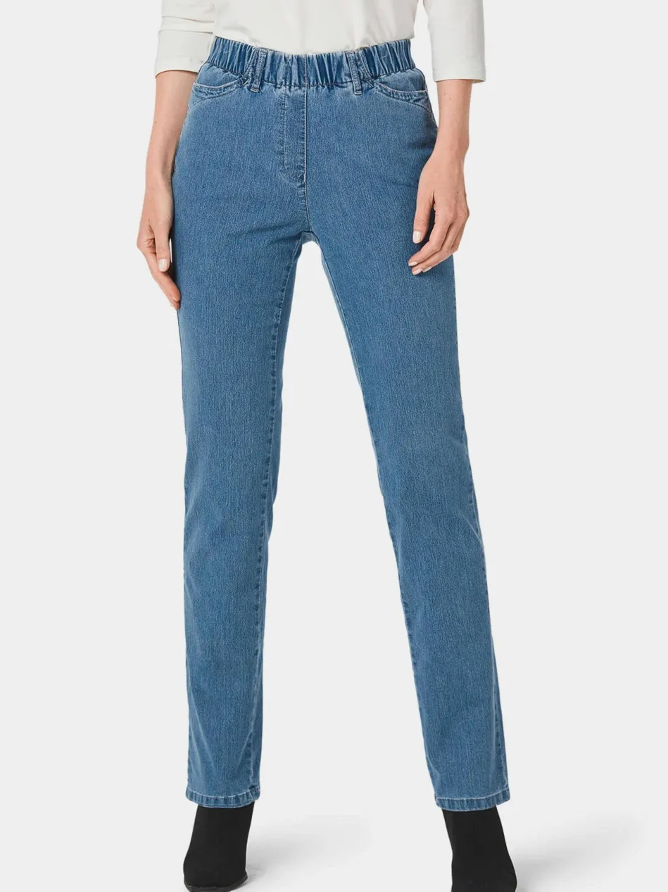 Damen Jeansschlupfhose LOUISA - Edel geschmückte Jeansschlupfhose LOUISA