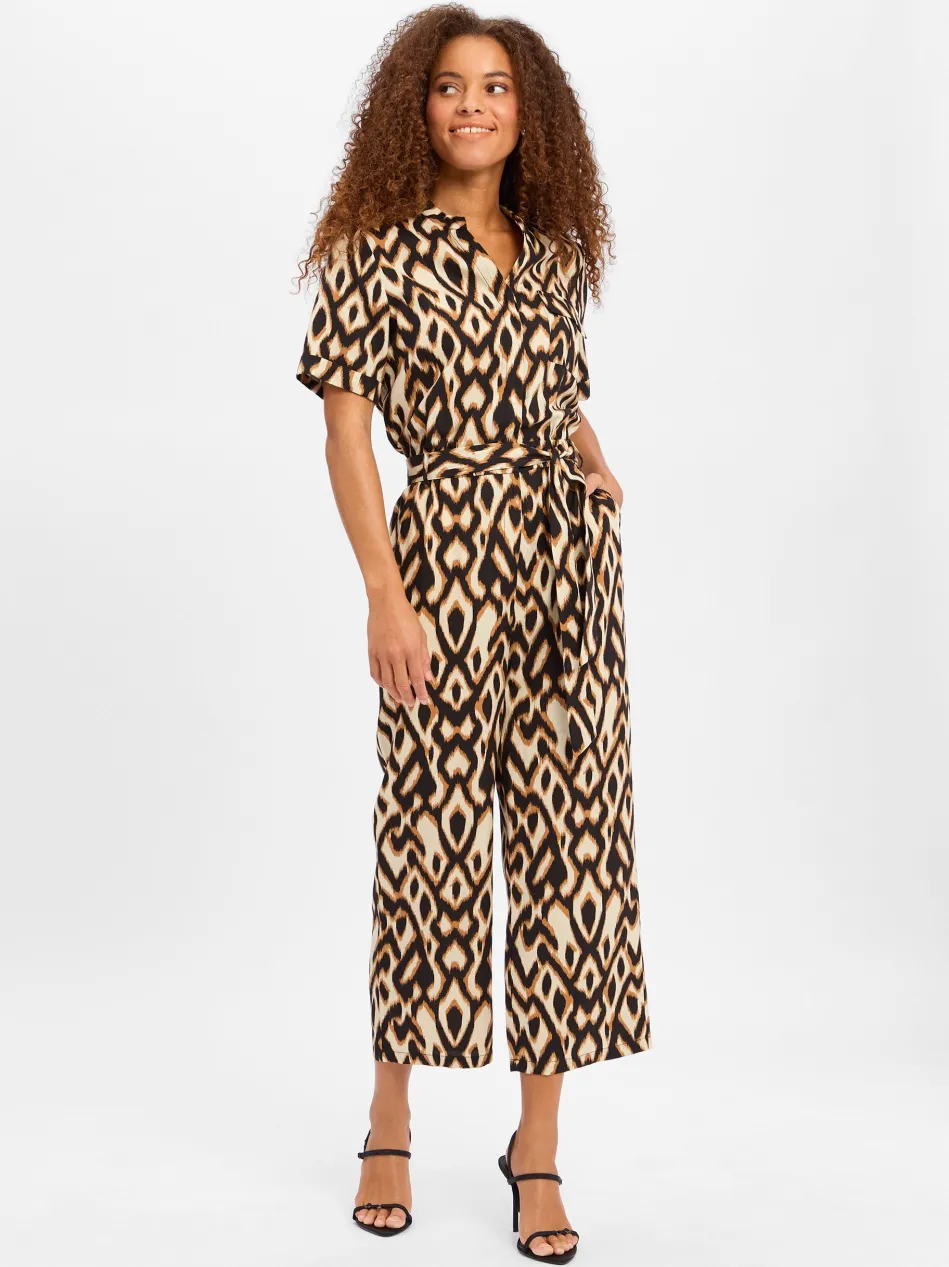 Damen Jumpsuit mit Leinen-Anteil