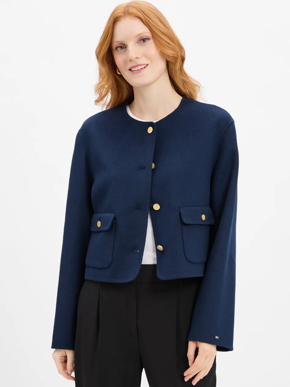 Damen Kastenjacke mit Woll-Anteil