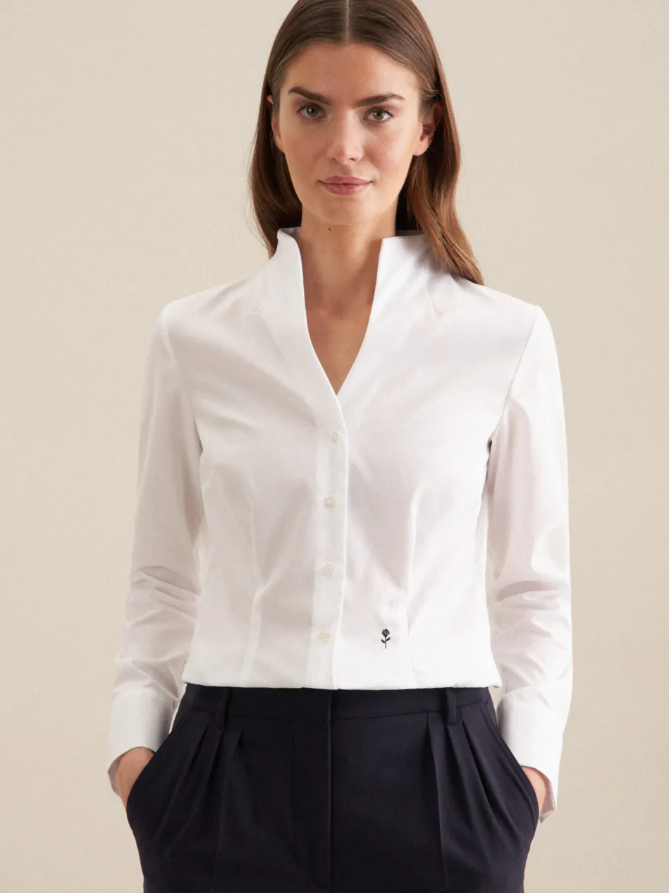 Damen Kelchkragenbluse - Uni