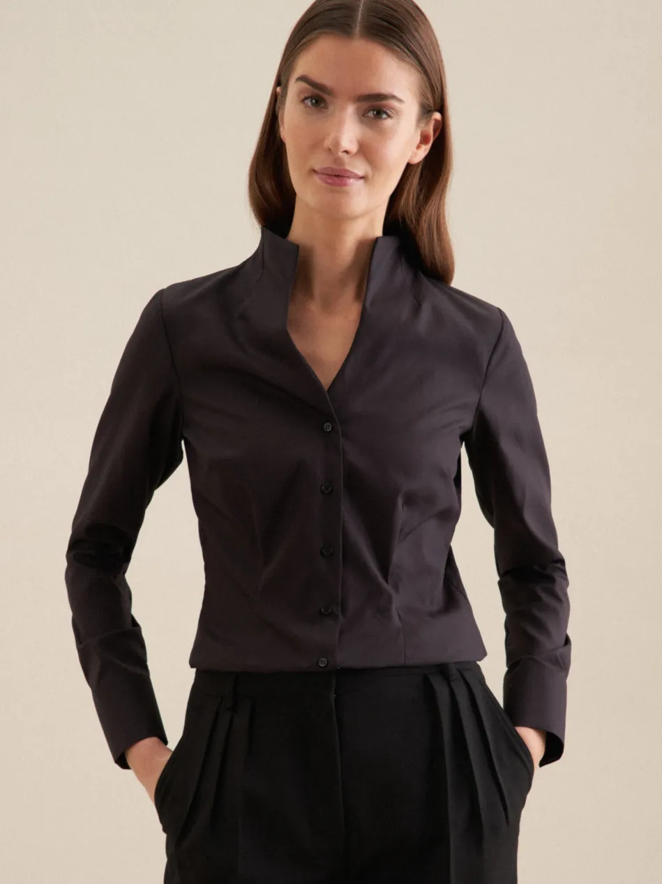 Damen Kelchkragenbluse - Uni
