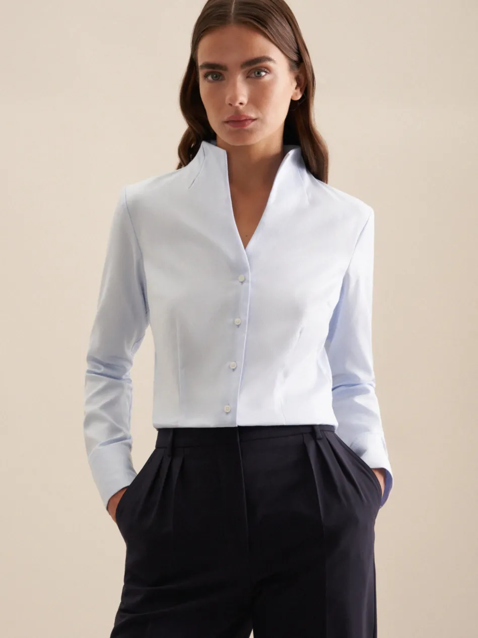 Damen Kelchkragenbluse - Uni