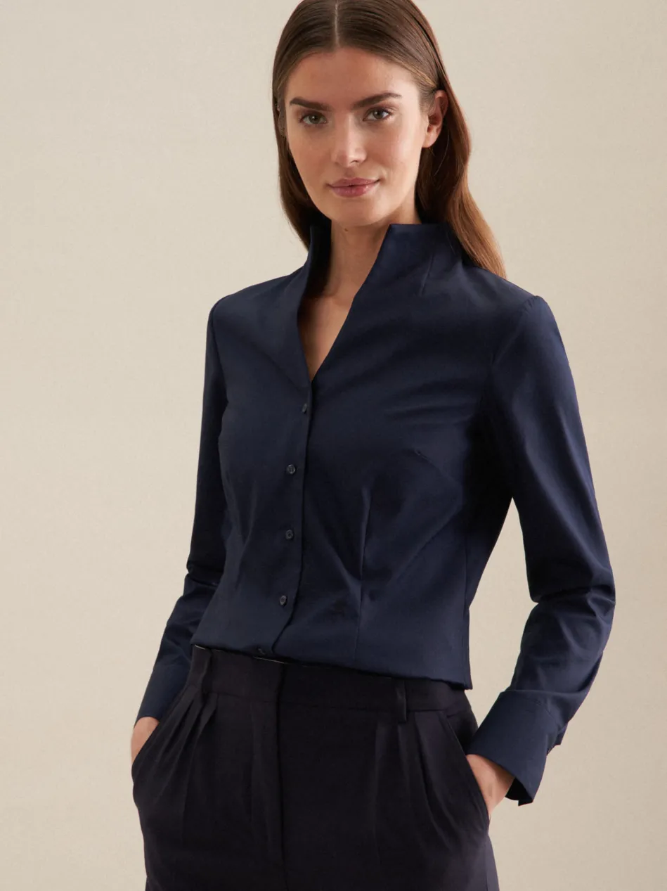 Damen Kelchkragenbluse - Uni