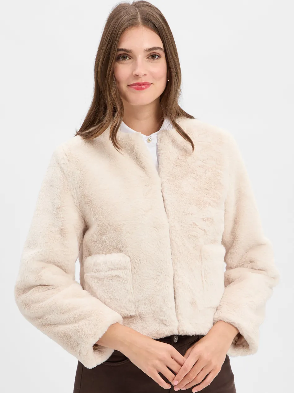 Damen Kunstfelljacke