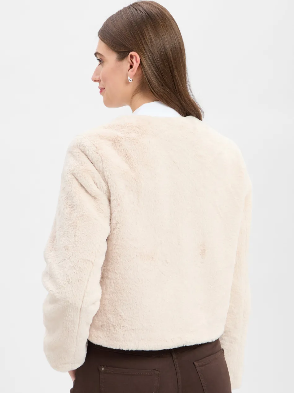 Damen Kunstfelljacke