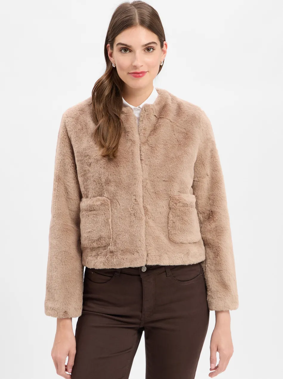 Damen Kunstfelljacke