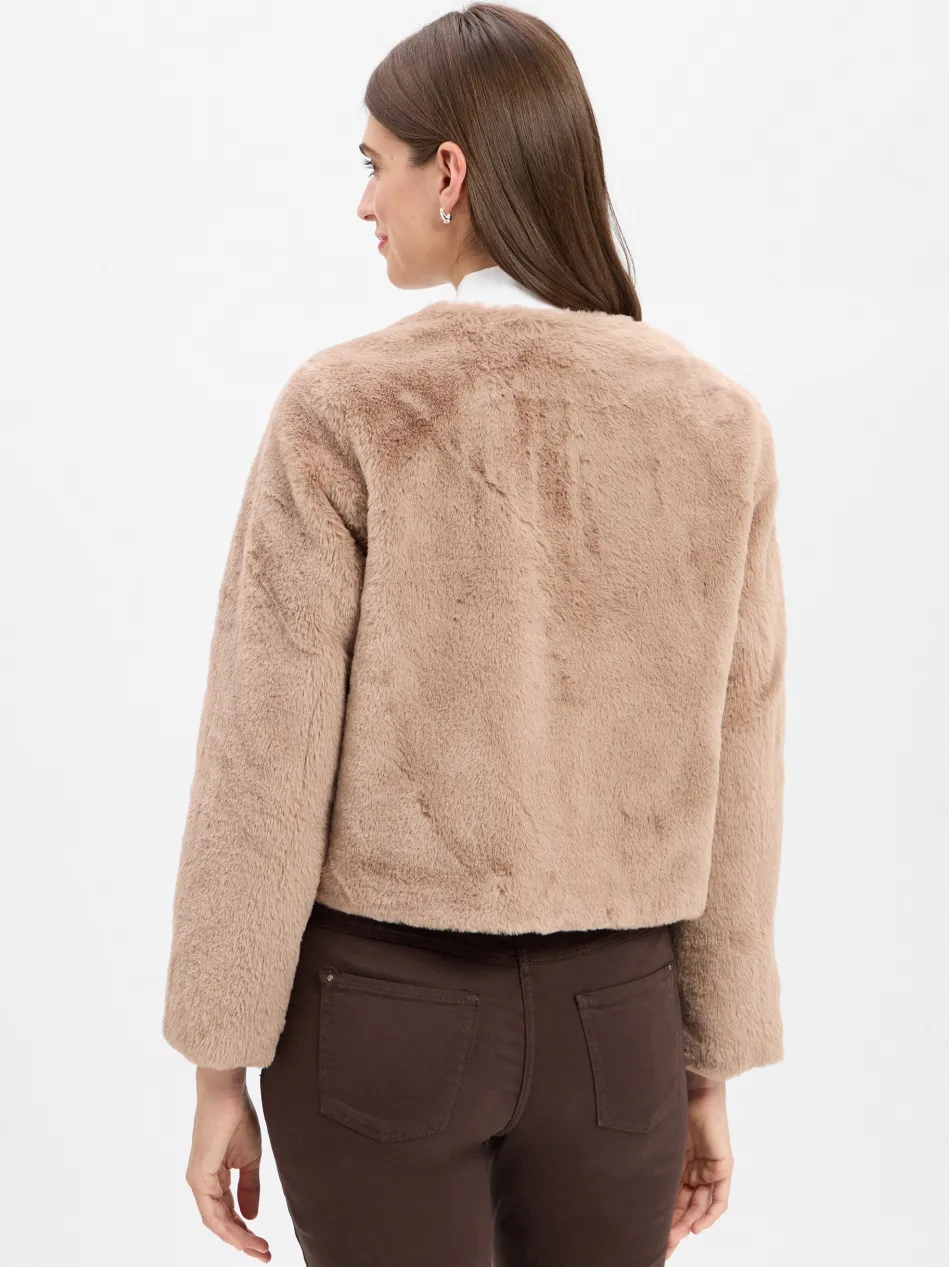 Damen Kunstfelljacke