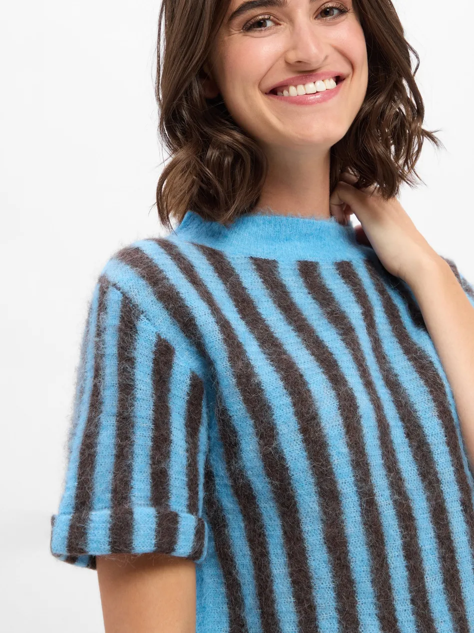 Damen Kurzarm-Pullover mit Alpaka-Anteil - Nenybay