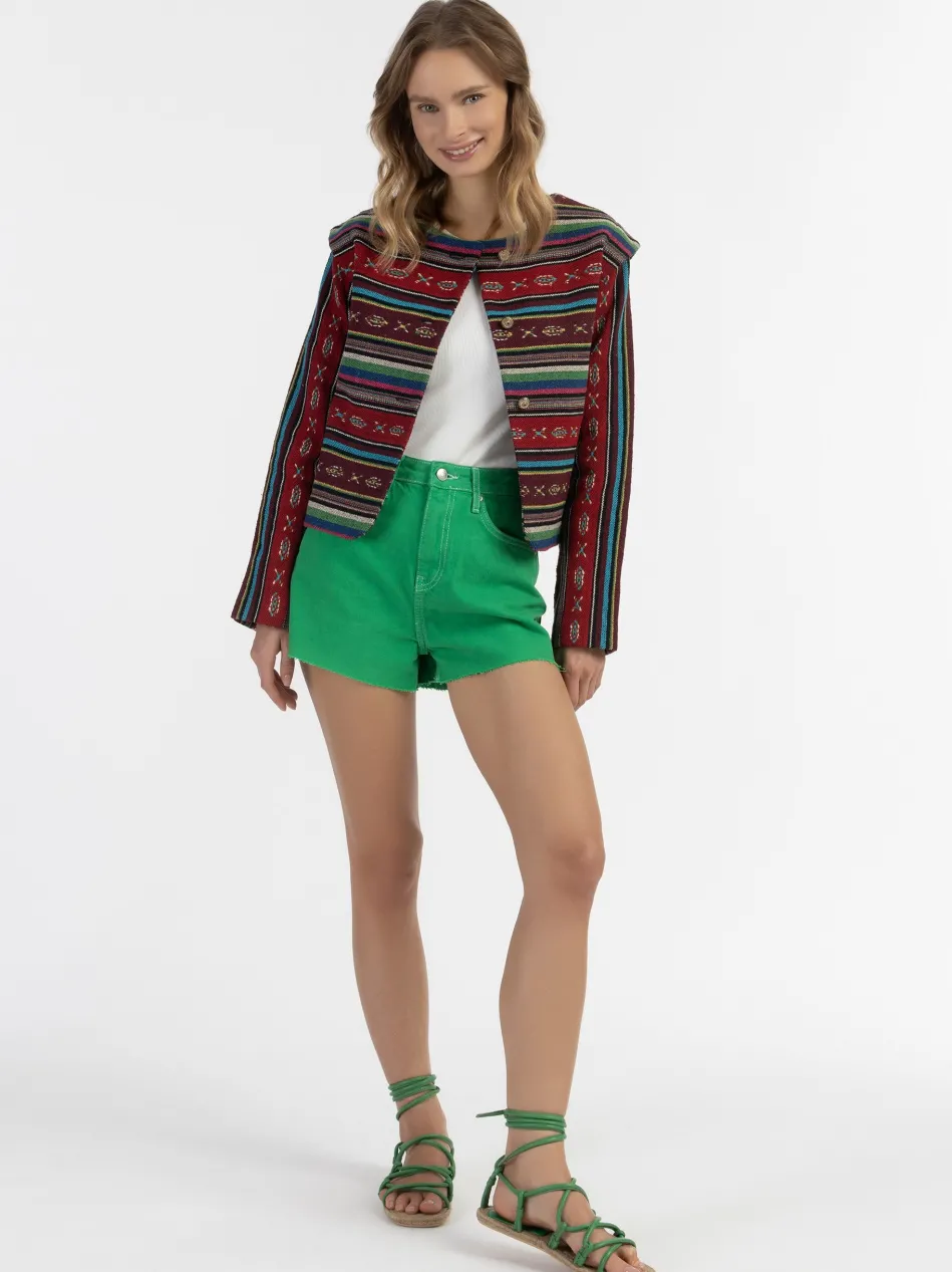 Damen Kurze Blazerjacke