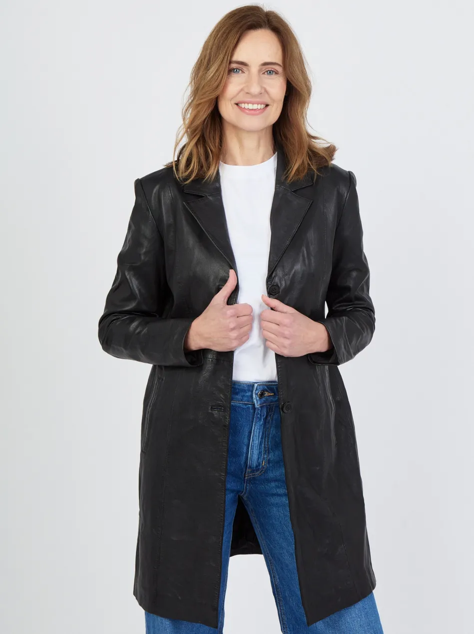 Damen Ledermantel