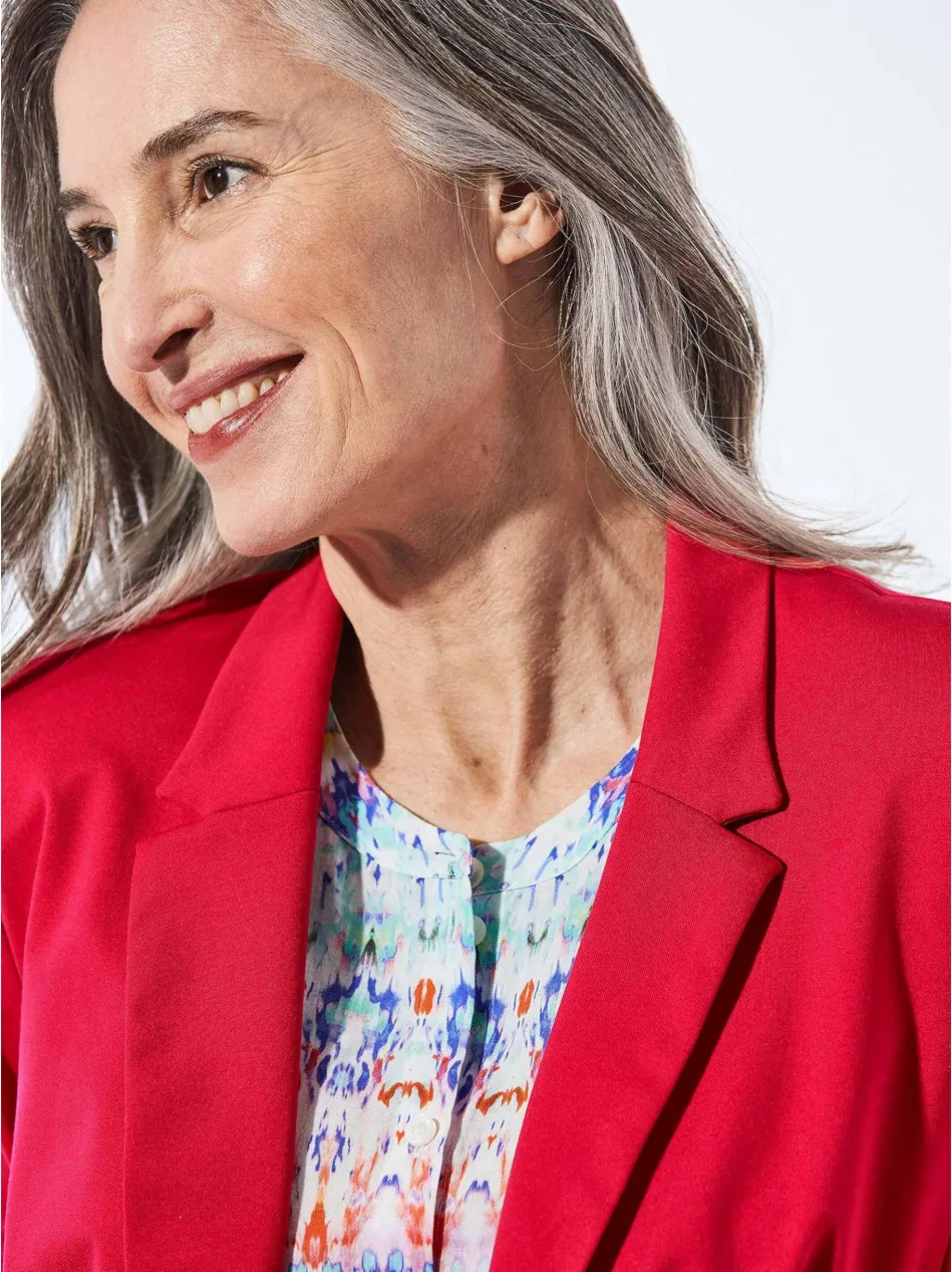 Damen Leichtblazer - Damenblazer mit Reverskragen und Paspeltaschen