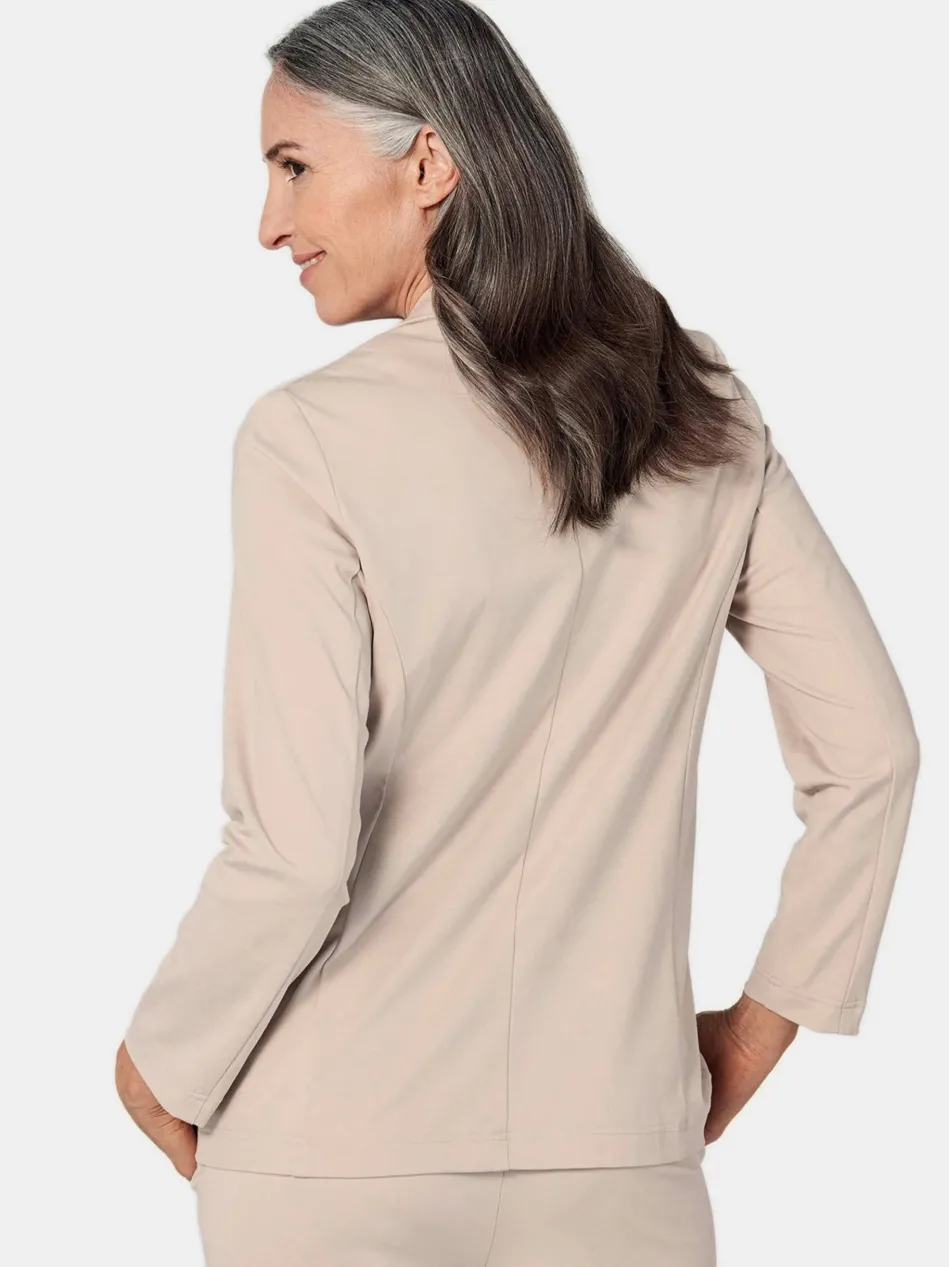 Damen Leichtblazer - Damenblazer mit Reverskragen und Paspeltaschen