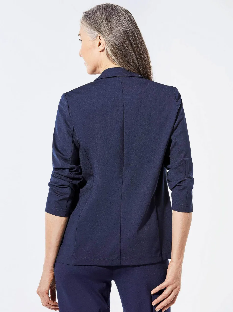Damen Leichtblazer - Damenblazer mit Reverskragen und Paspeltaschen
