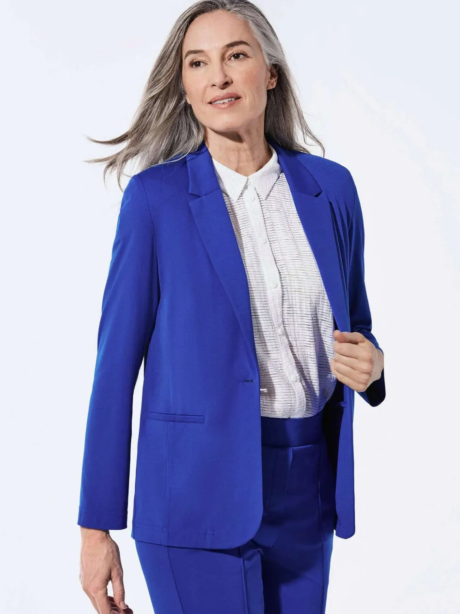 Damen Leichtblazer - Damenblazer mit Reverskragen und Paspeltaschen