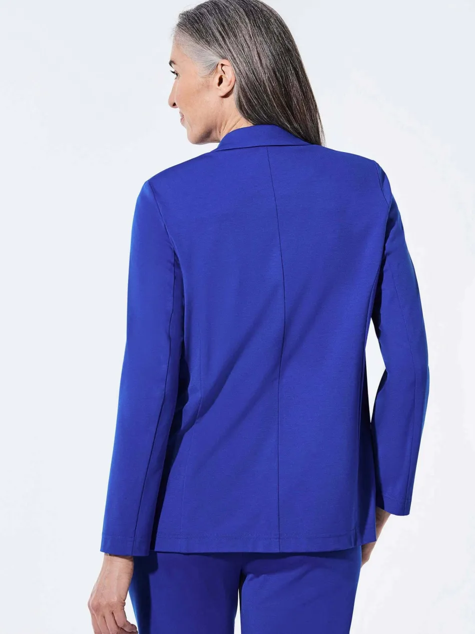 Damen Leichtblazer - Damenblazer mit Reverskragen und Paspeltaschen
