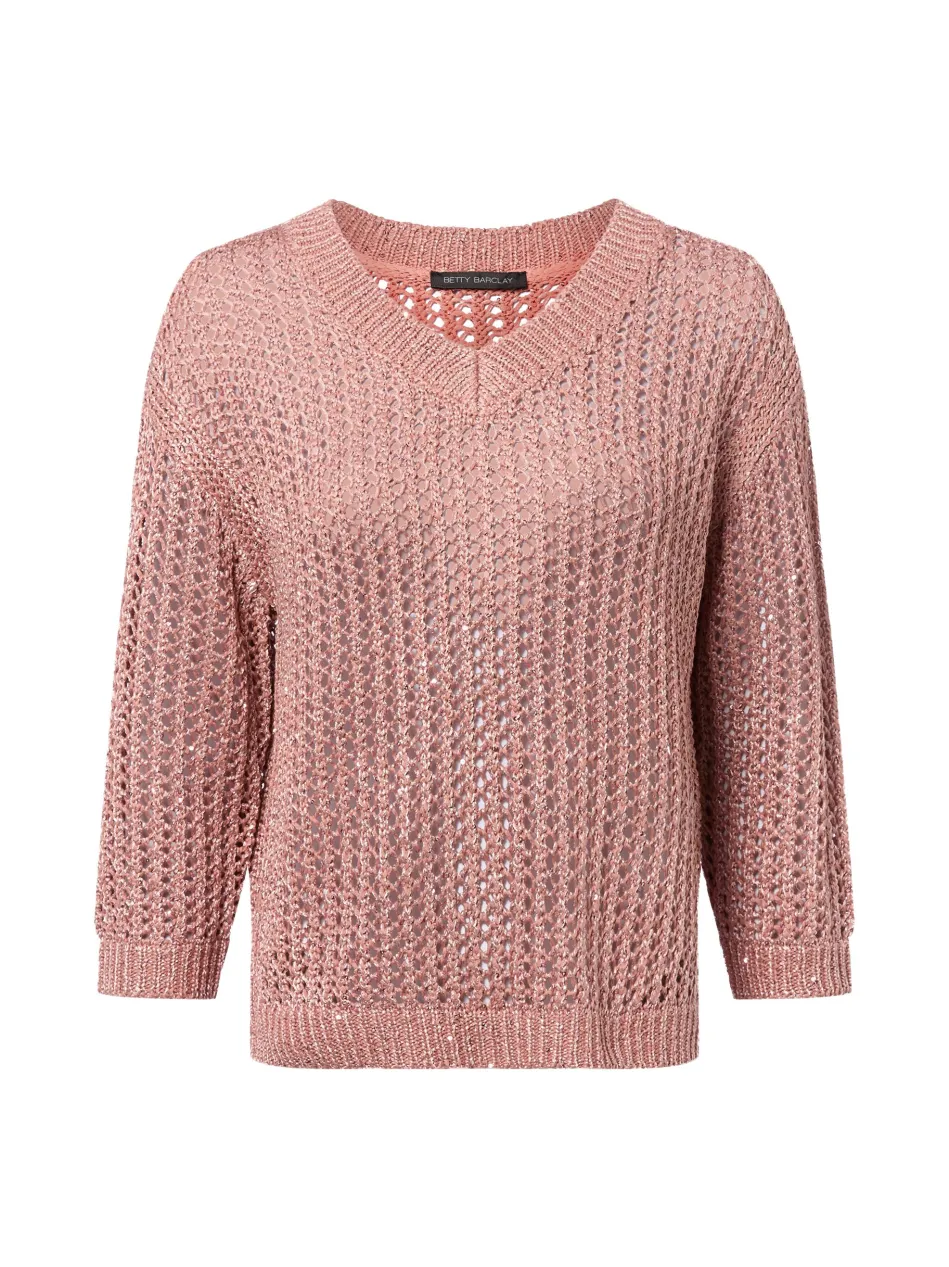 Damen Lochstrickpullover