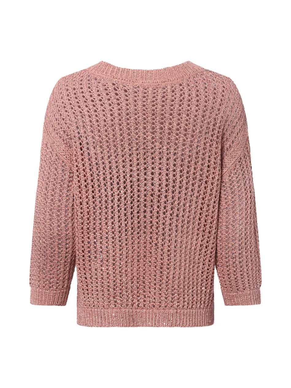 Damen Lochstrickpullover