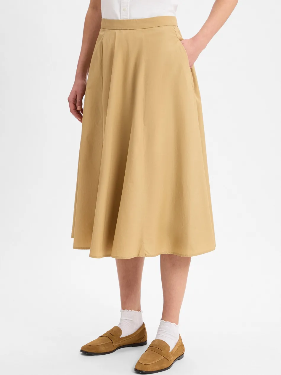 Damen Midirock - Lightweight Chino Skirt