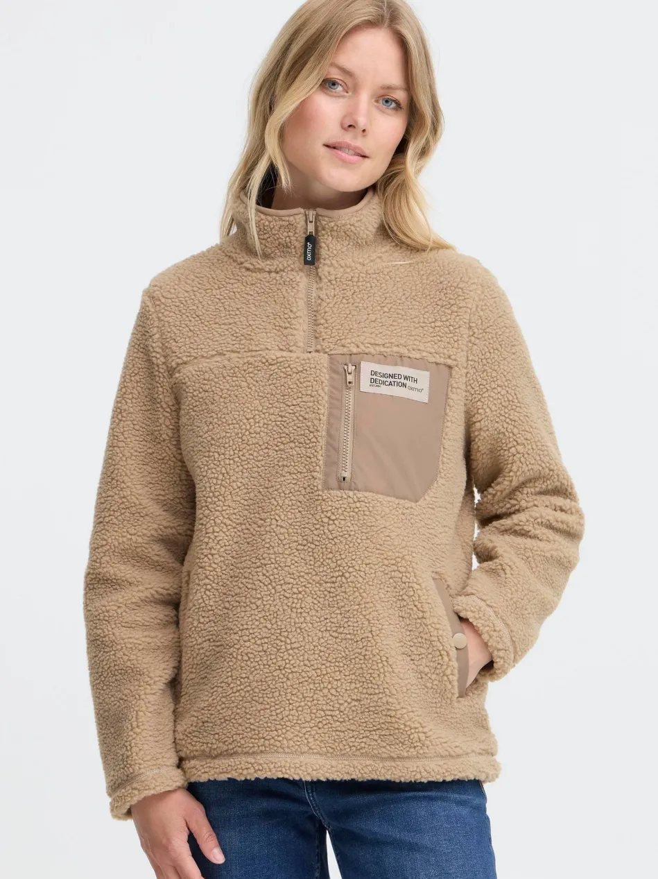 Damen Plüschjacke - OXABBY HALFZIP