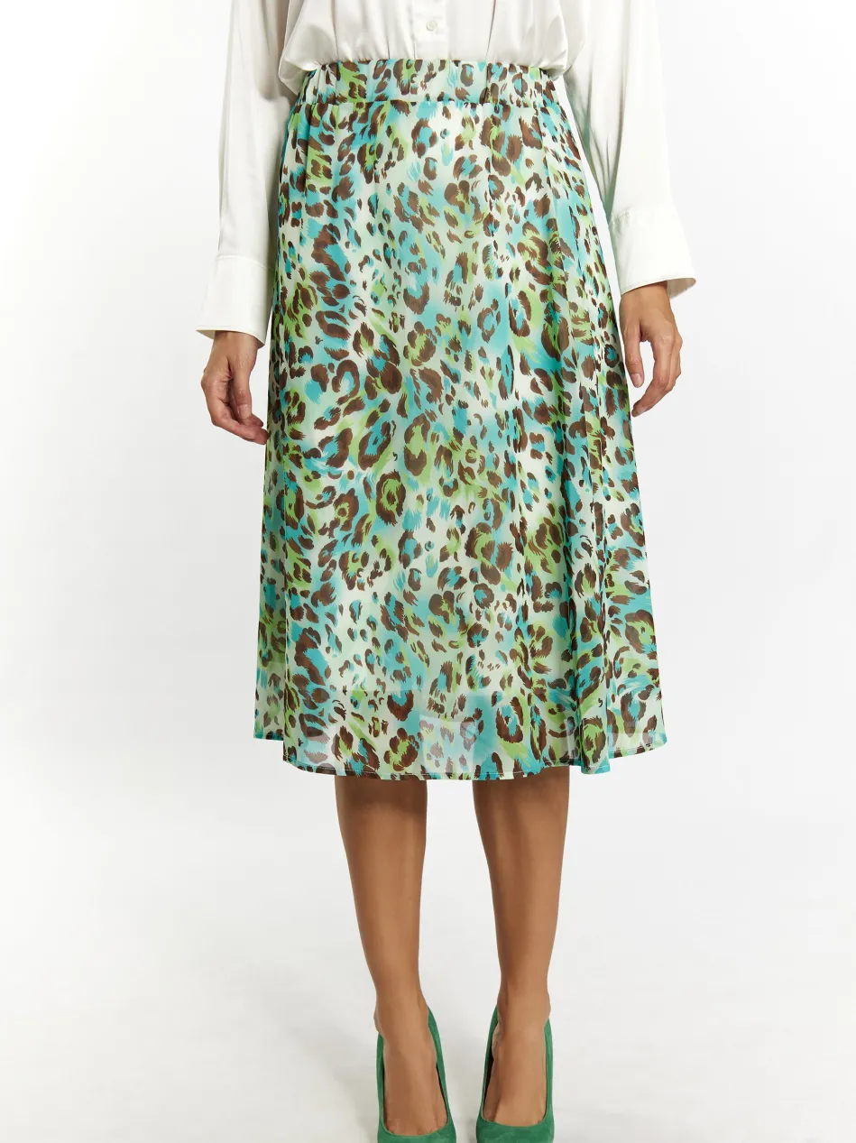 Damen Rock mit Leoprint