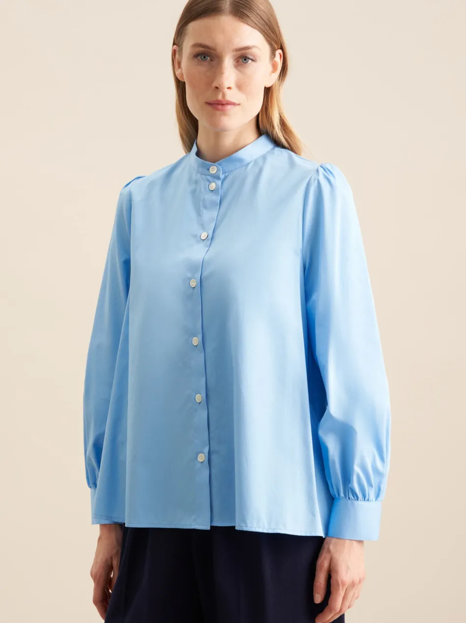 Damen Stehkragenbluse - Uni