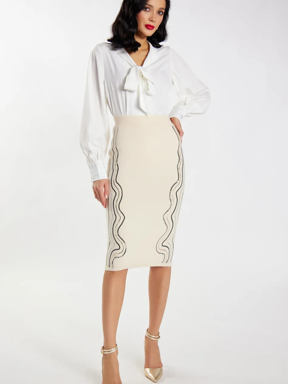 Damen Strick Midirock