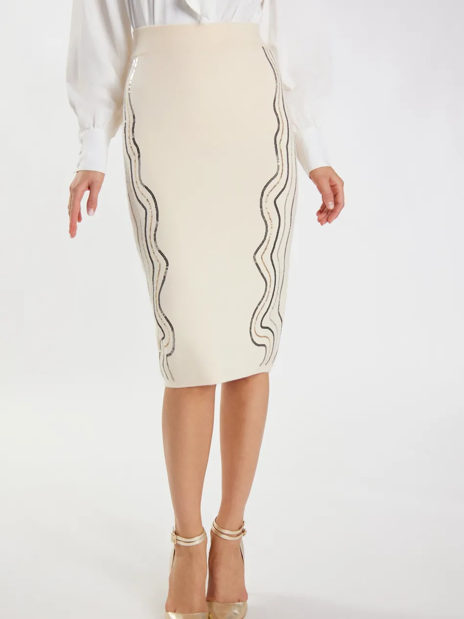 Damen Strick Midirock
