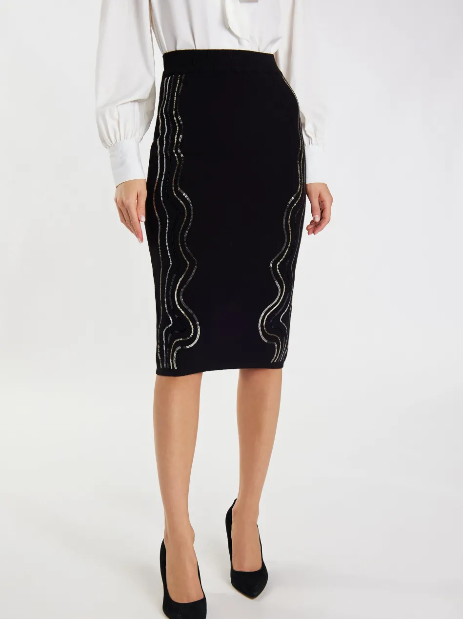 Damen Strick Midirock