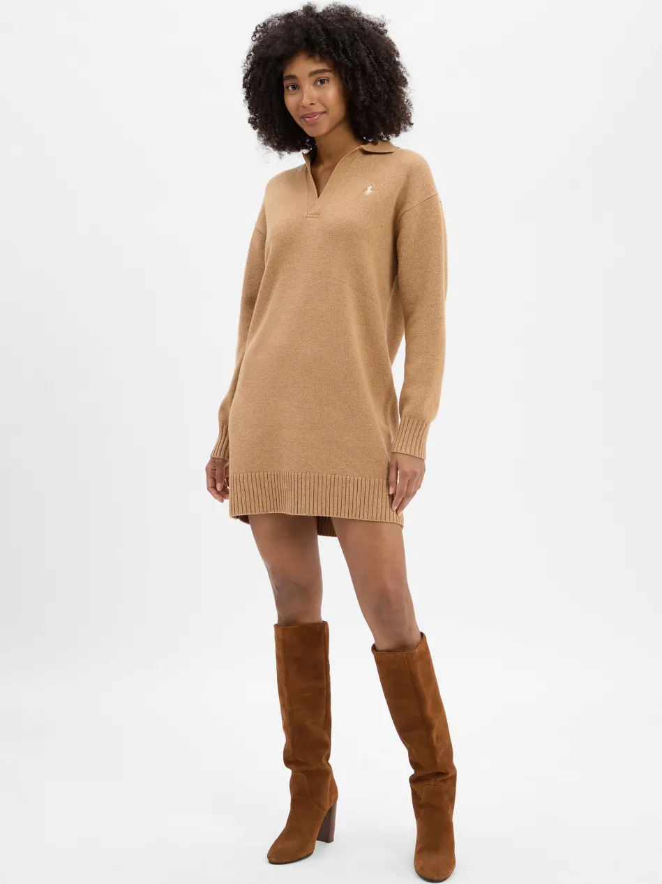 Damen Strickkleid mit Wollanteil