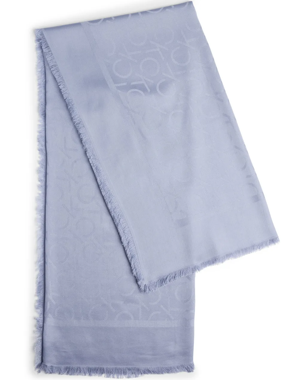 Damen Tuch - Shiny Jacquard Monogram Square