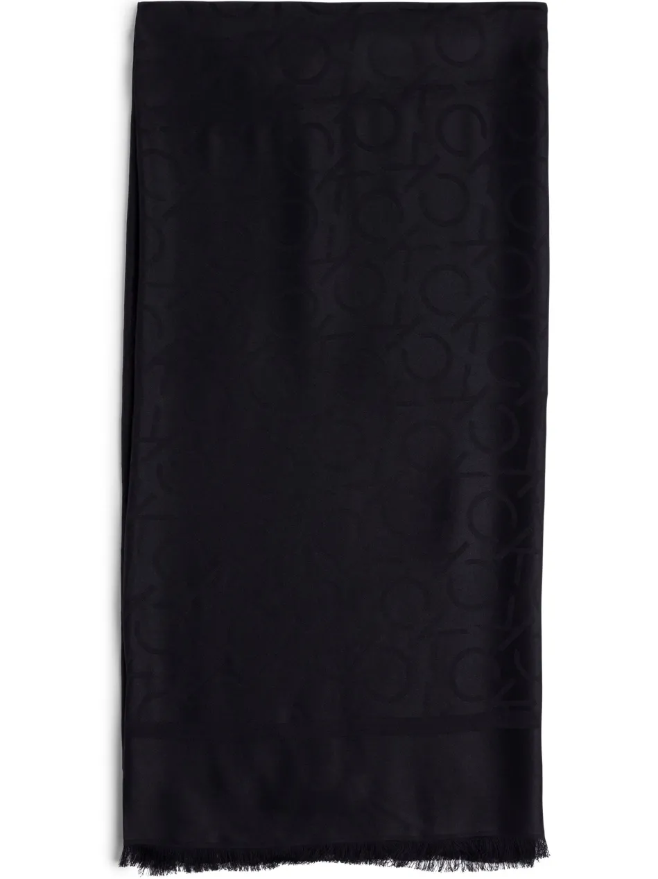 Damen Tuch - Shiny Jacquard Monogram Square