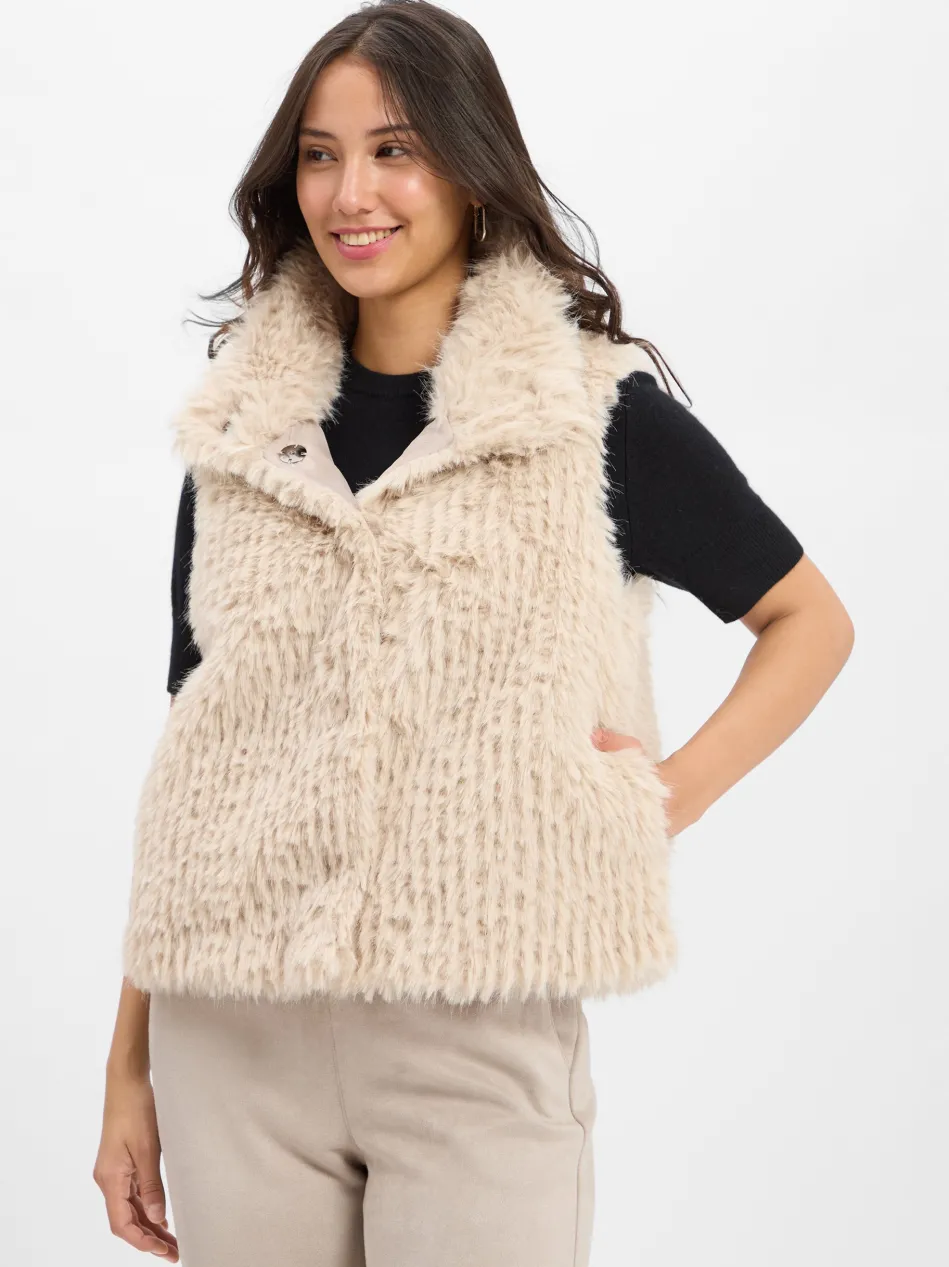 Damen Weste aus Kunstfell